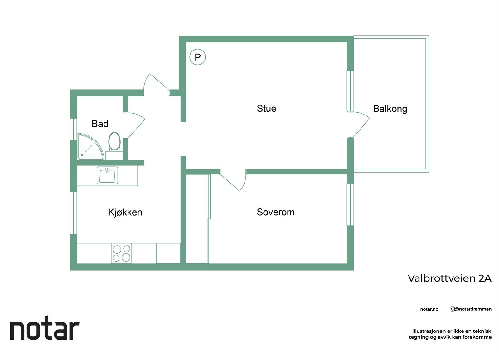 Plantegning - Valbrottveien 2A Galleribilde