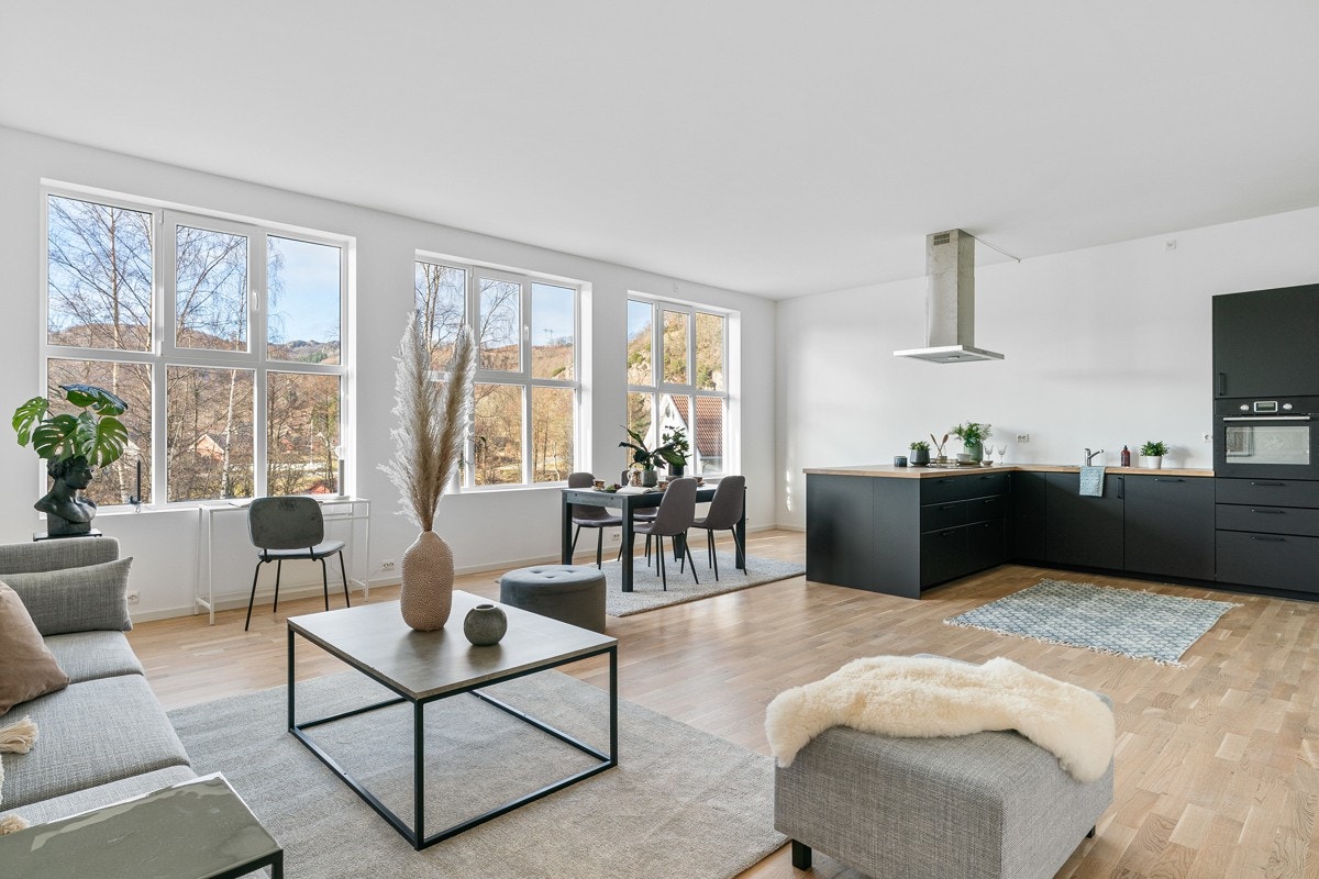 Ved behov er det plass til en kontorkrok i stuen. Galleribilde