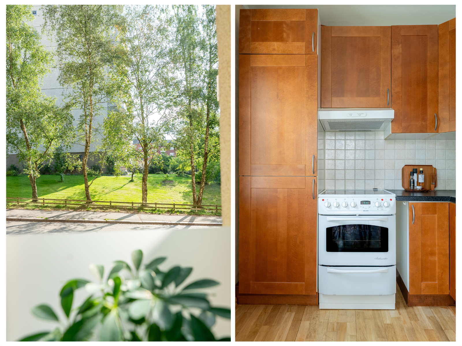 Fra flere rom i leiligheten har du fritt utsyn mot nabolaget. Galleribilde