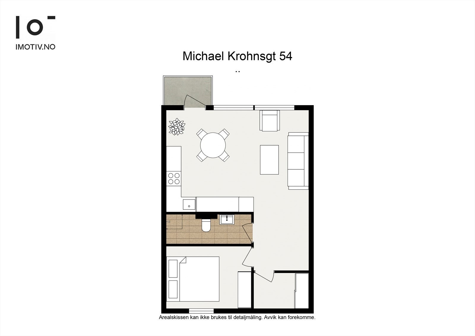 - Plantegning. I tillegg disponerer leiligheten en ekstern bod i kjeller på 2,5 m² - Galleribilde