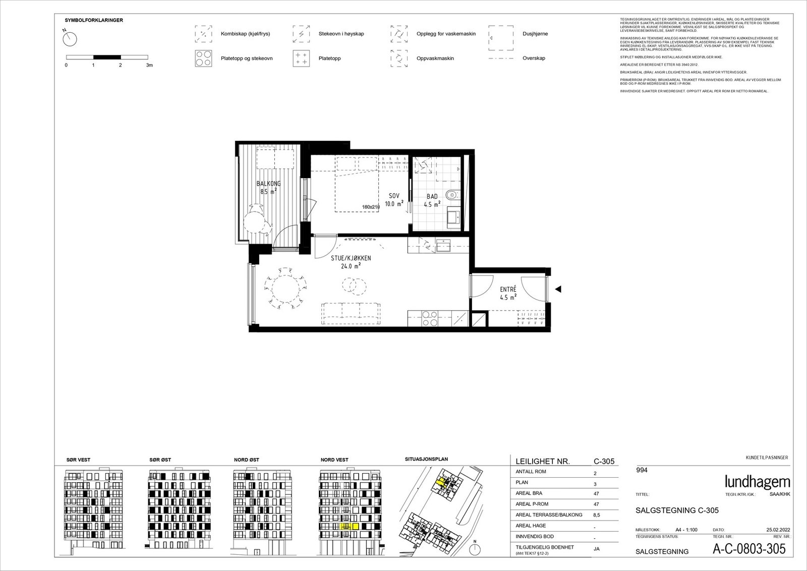 Plantegning leilighet C305 Galleribilde