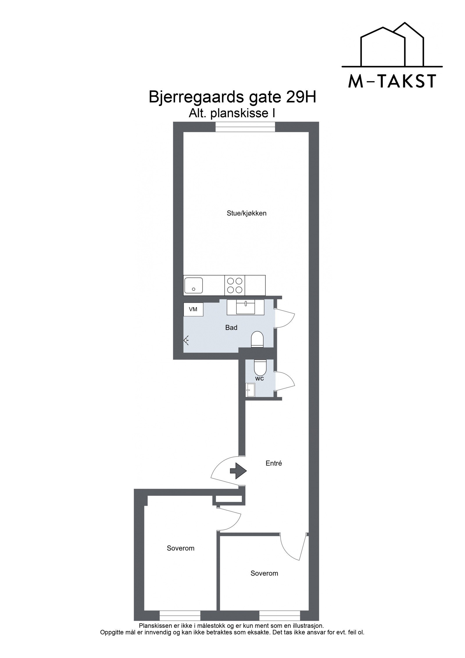 Alternativ planskisse om man vil flytte kjøkken til stue Galleribilde