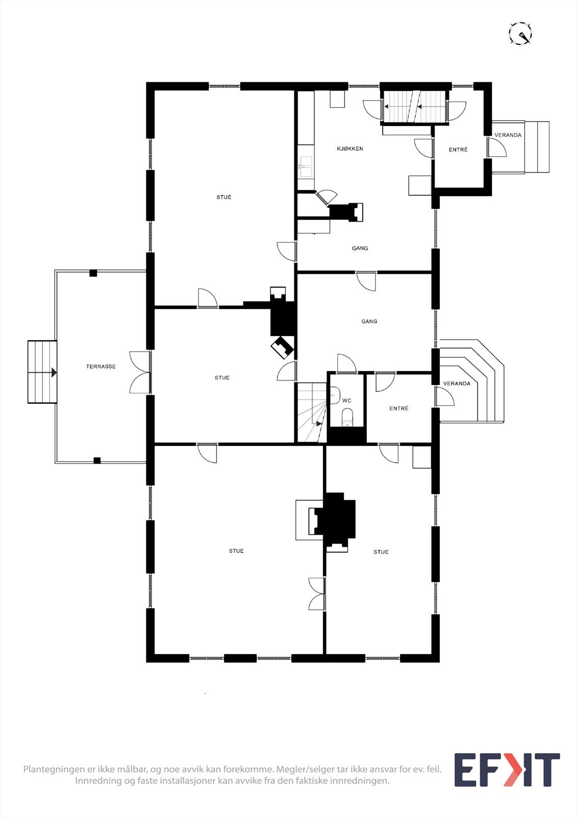 Plantegning 1. etasje Galleribilde