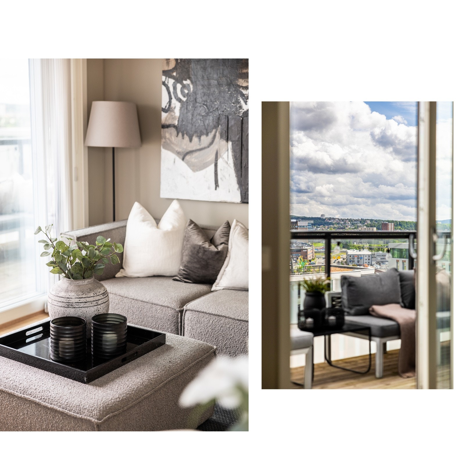 Overflatene er holdt lyse og gulvet er belagt med parkett Galleribilde