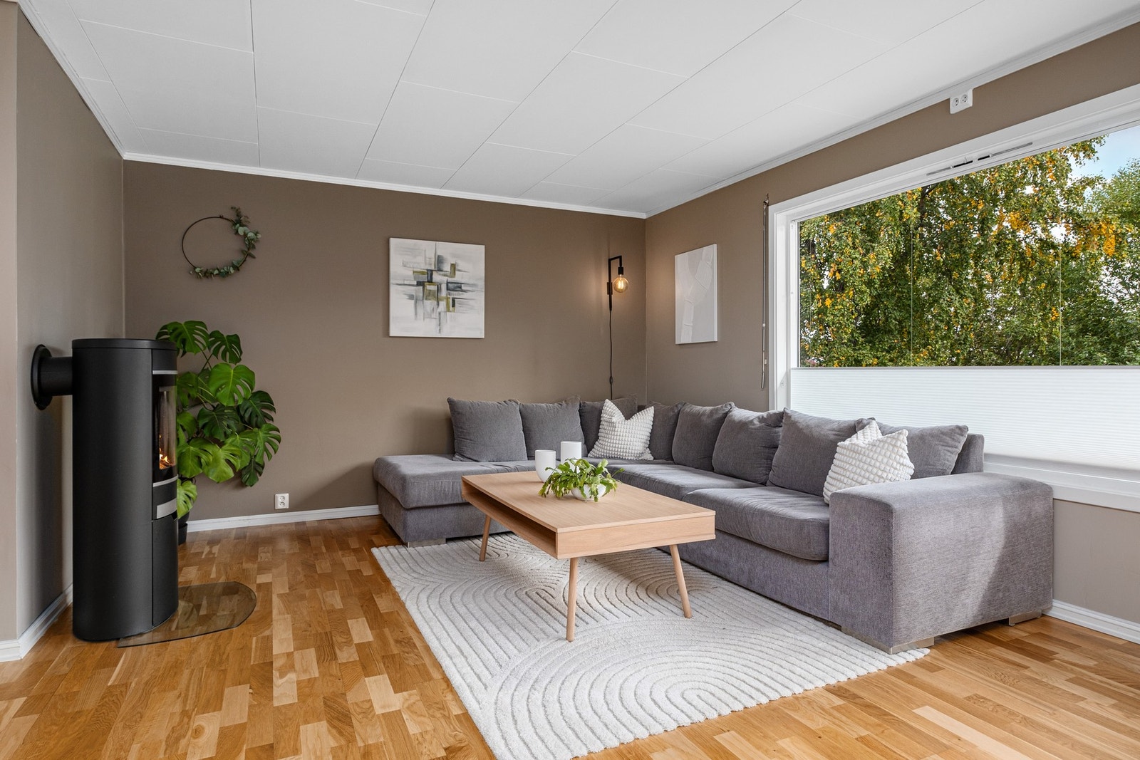 Koselig sofakrok i stue. Galleribilde