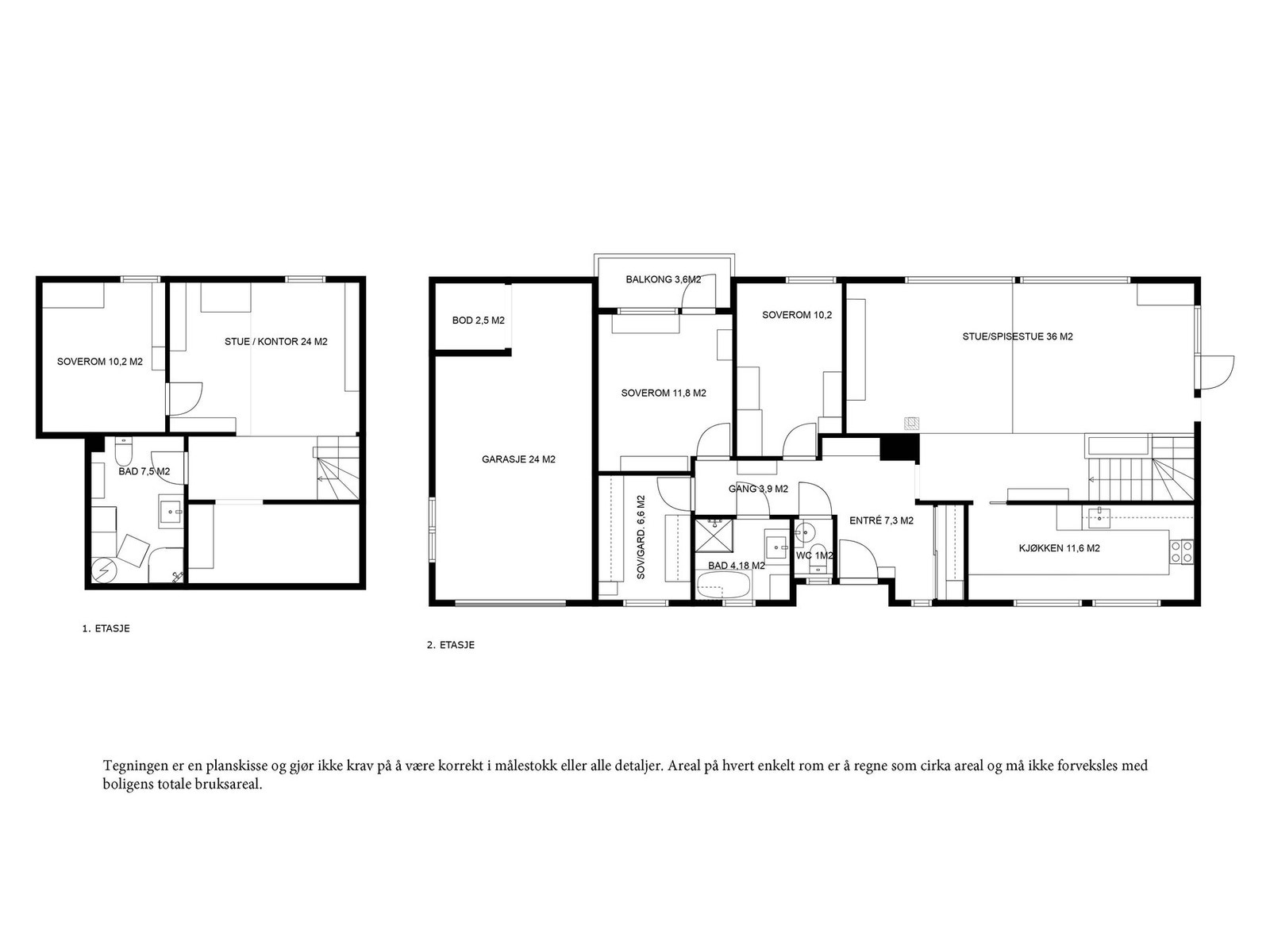 Planskisse 1. etasje og sokkeletasje. Galleribilde