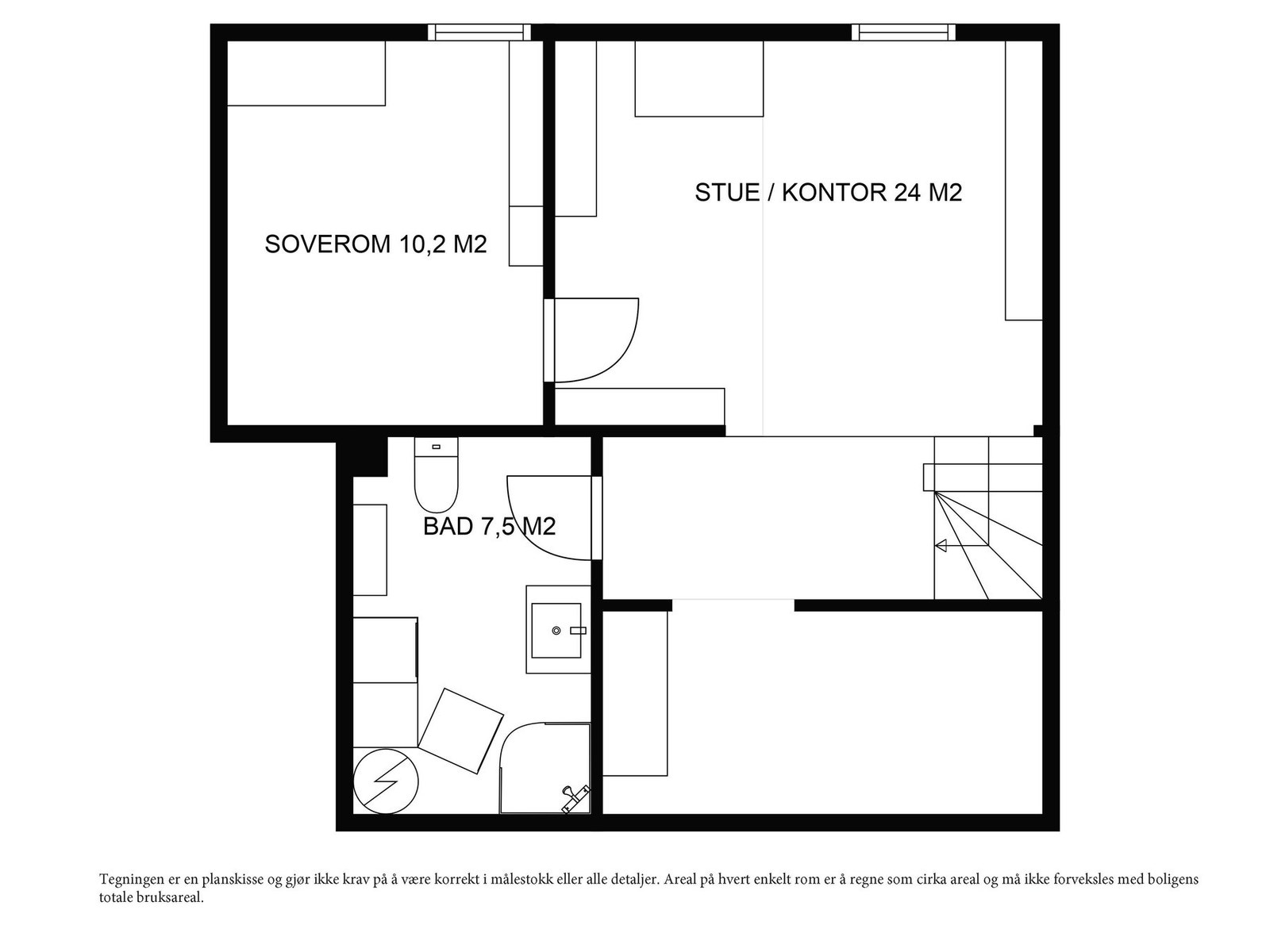 Planskisse sokkeletasje. Galleribilde