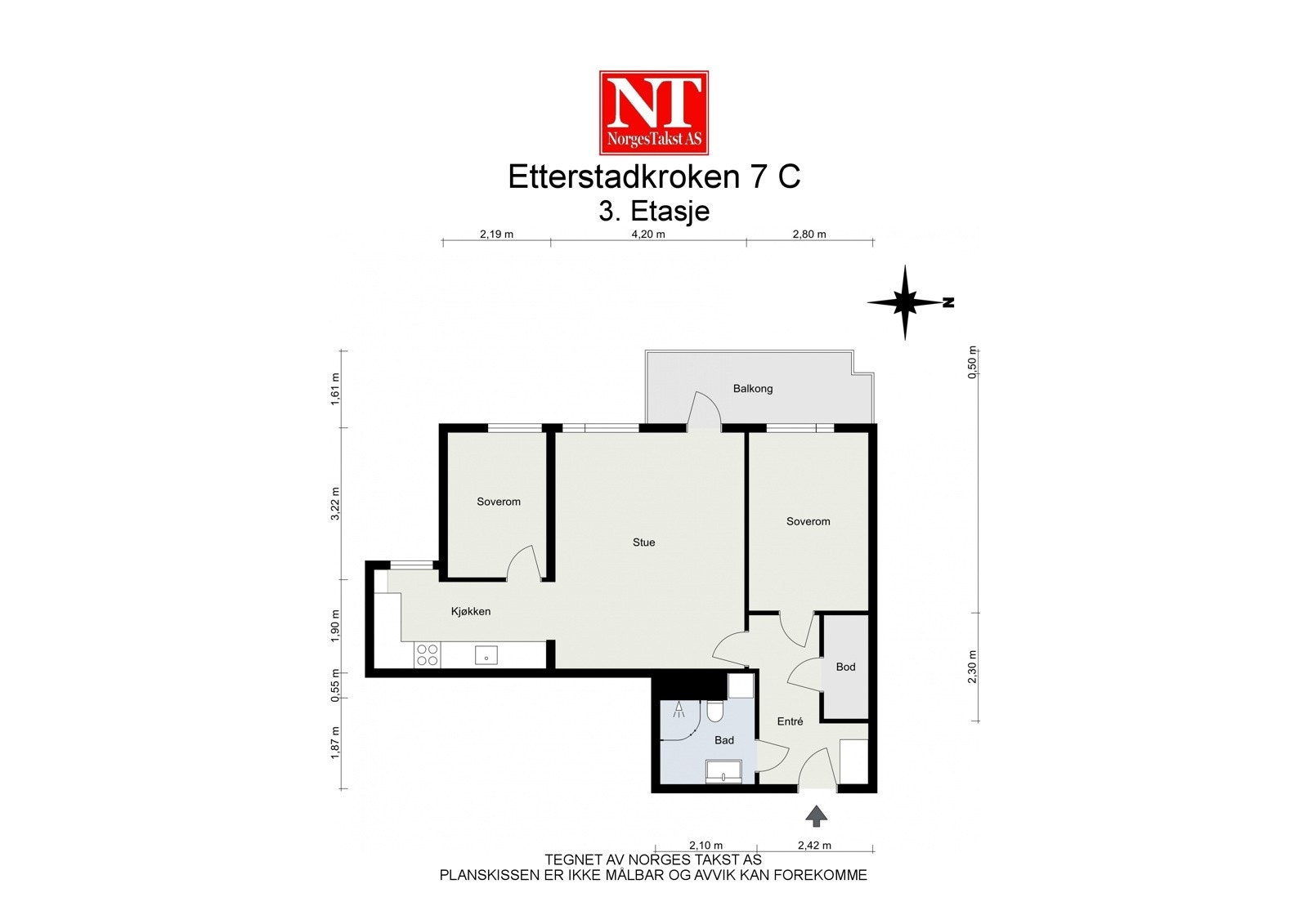 Plantegning - Etterstadkroken 7 C - 3. Etasje Galleribilde