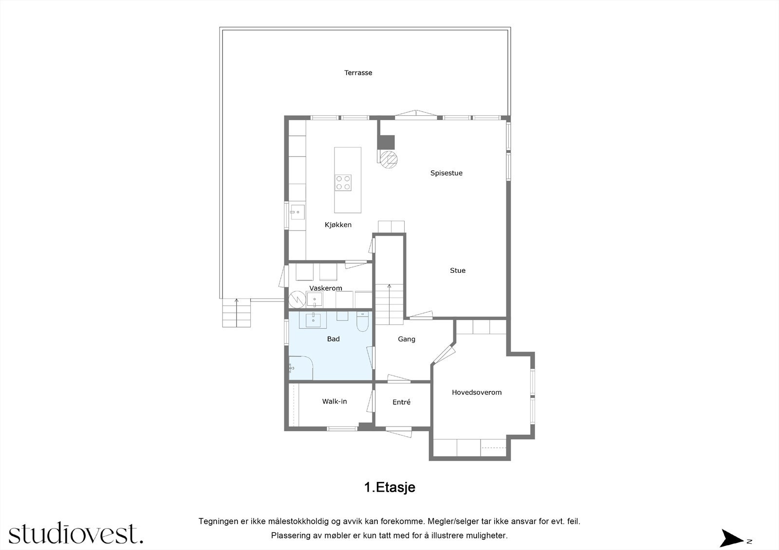 Planskisse 1.Etasje 2D. Galleribilde