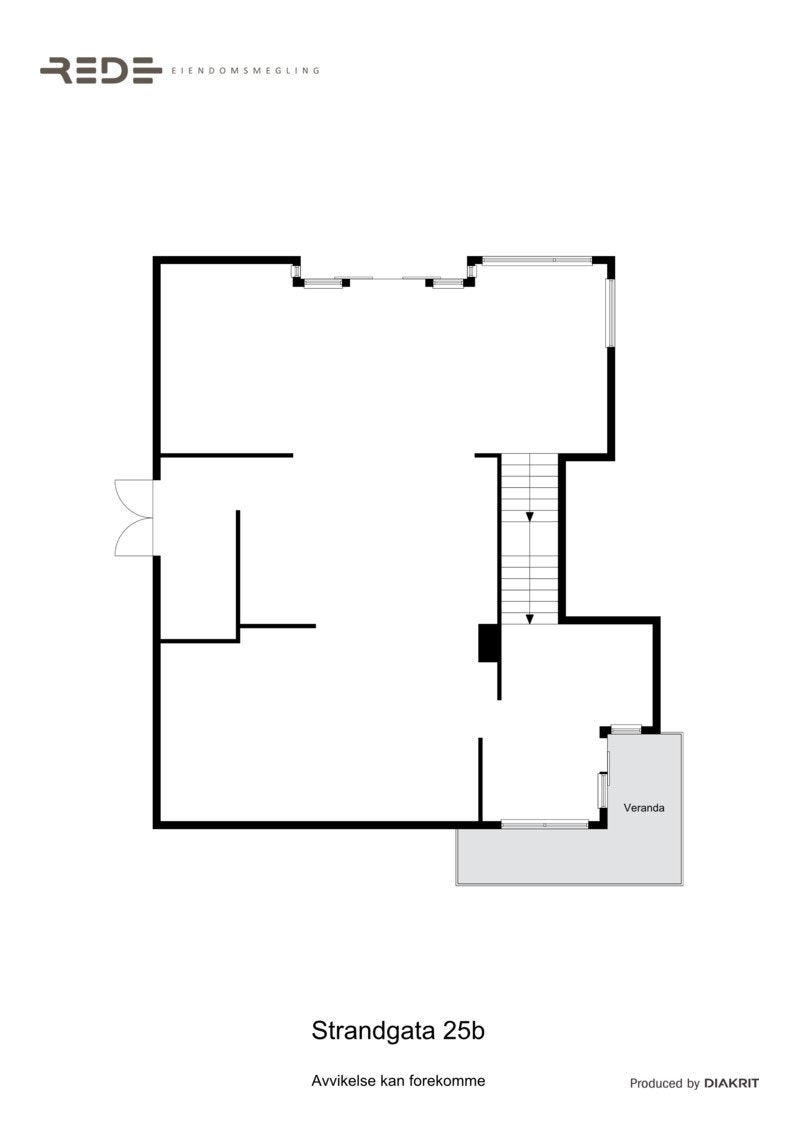 Illustrasjon planløsning av 1.etasjen Galleribilde