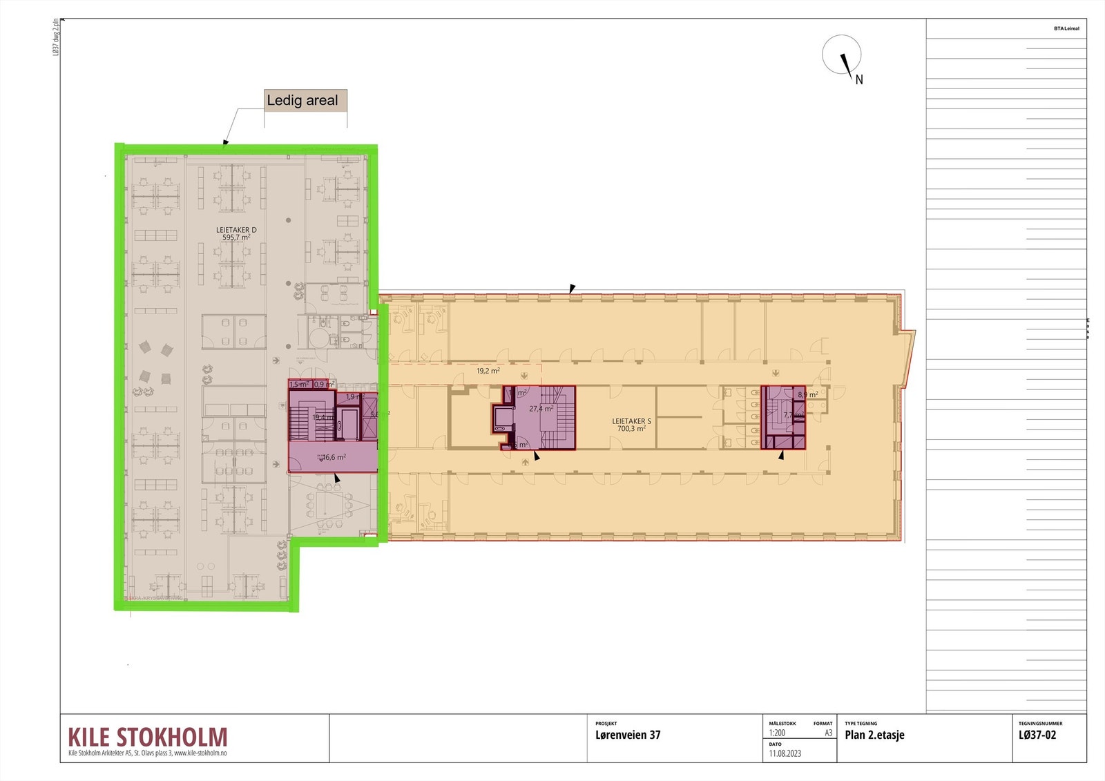 Plantegning - L37 2 etg Galleribilde