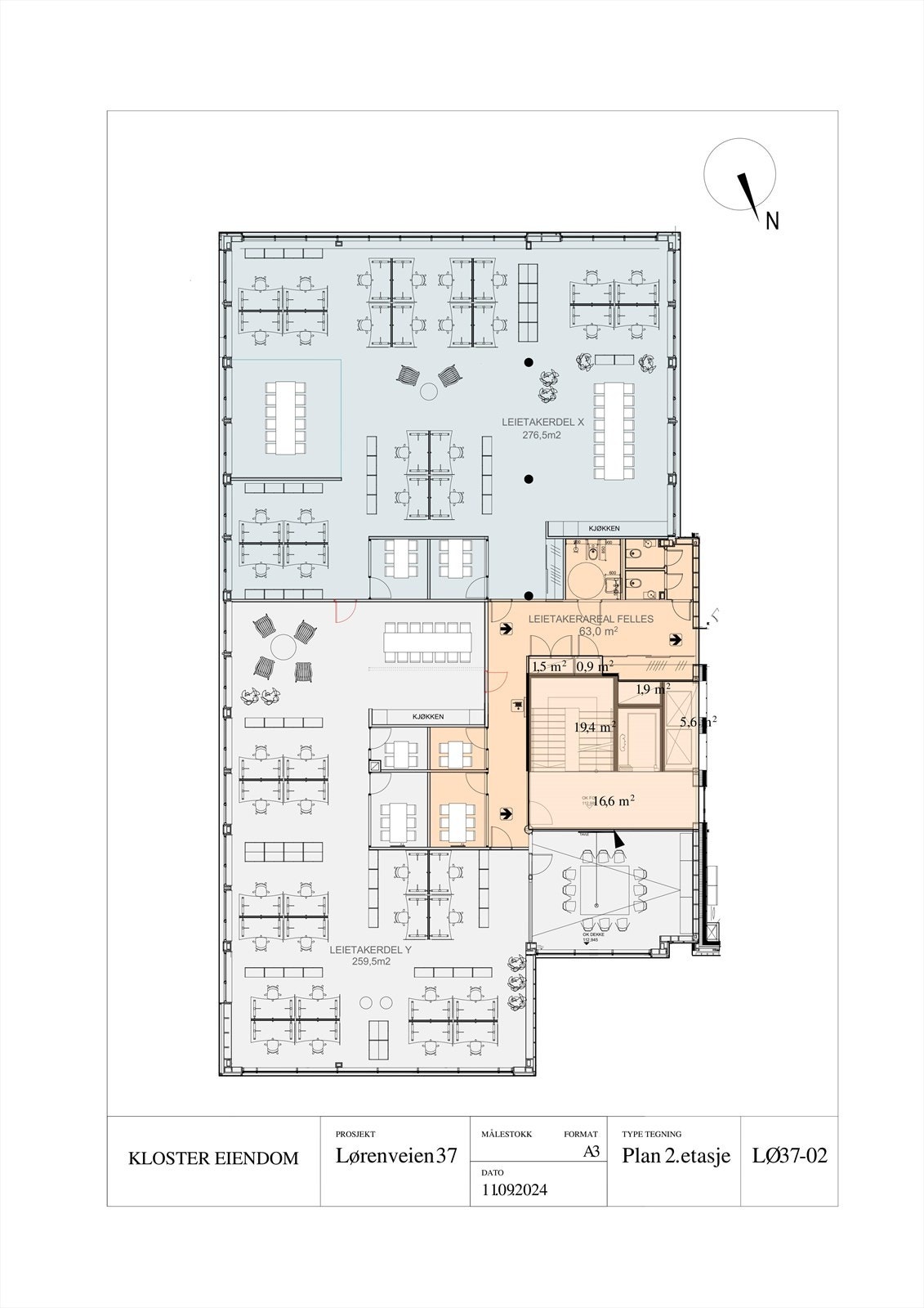 Plantegning for delt lokale Galleribilde