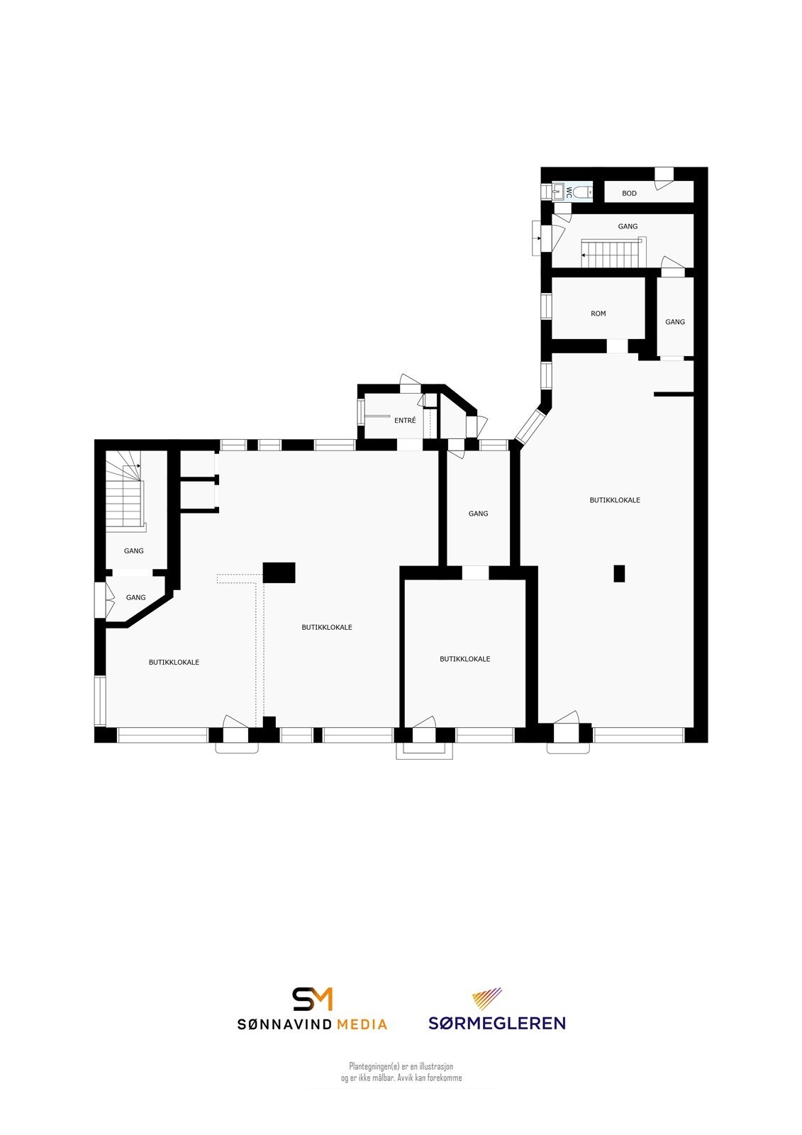 Plantegning 1.etg. (Gateplan). Galleribilde