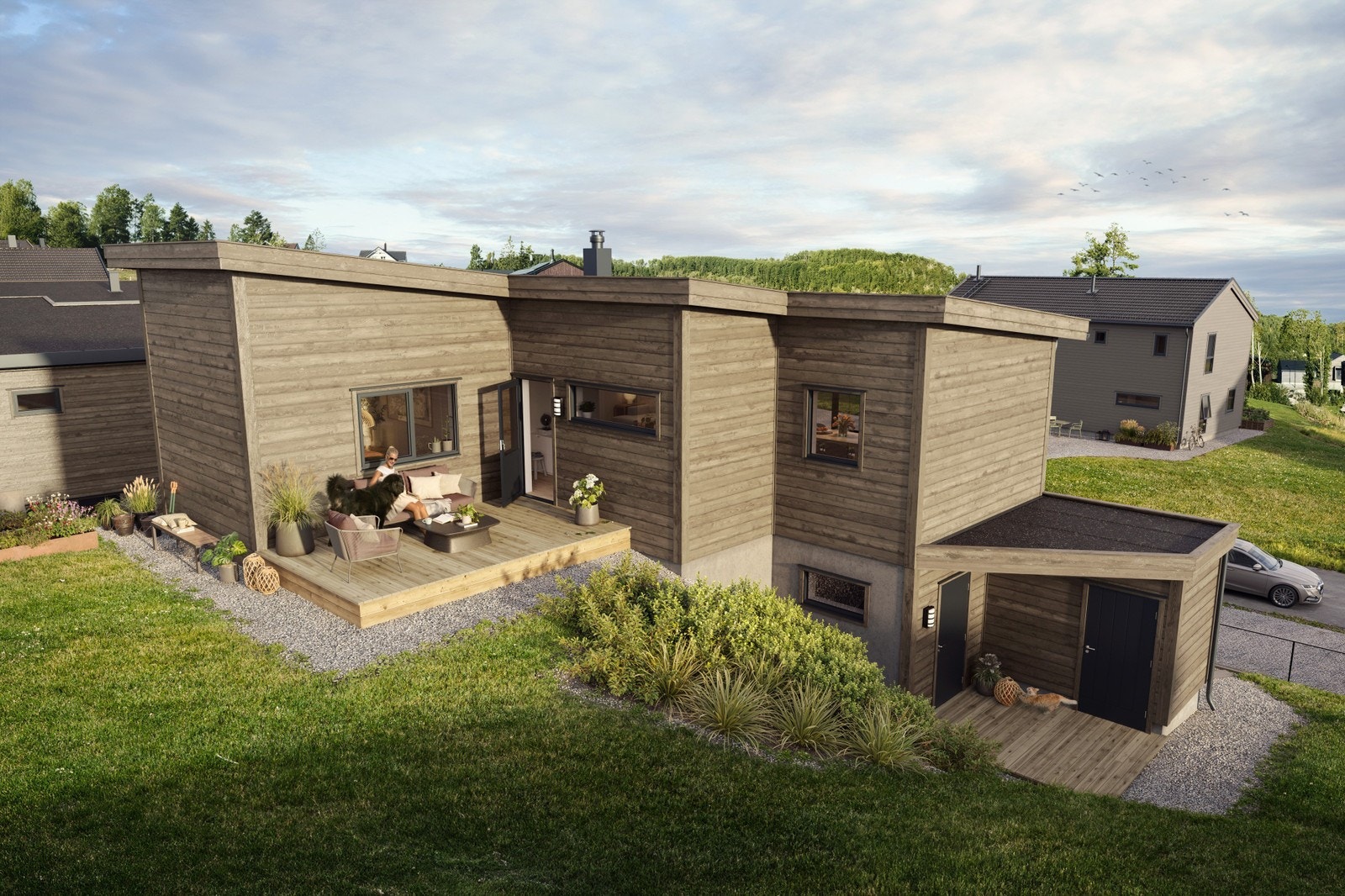 Ny hustype. Trekanthuset tomt 7 og 8 Galleribilde