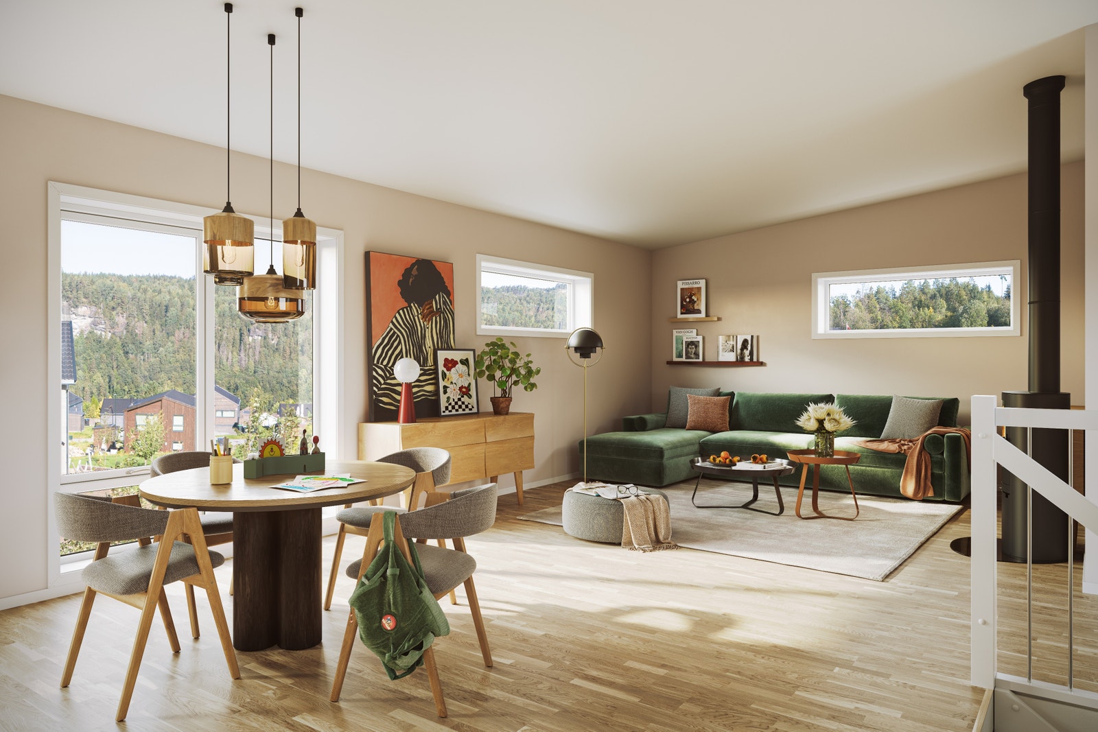 Stuen sett fra Kjøkkenet Galleribilde