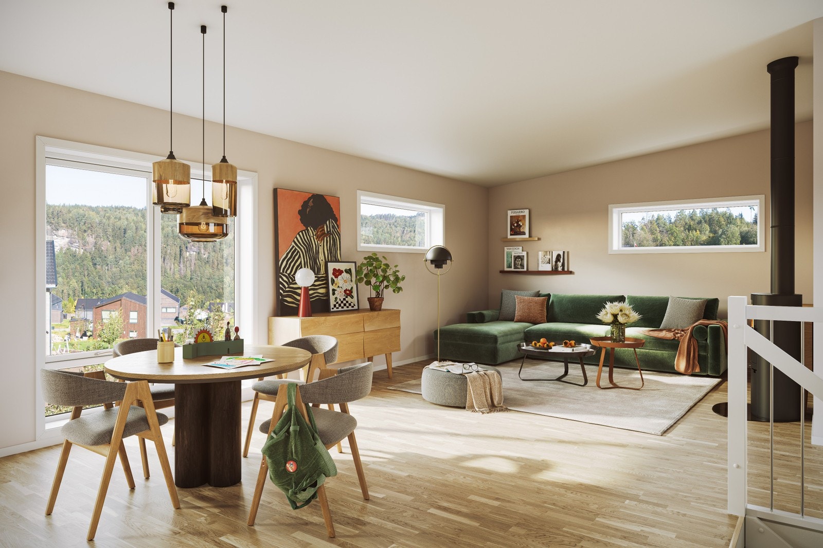 Stuen sett fra Kjøkkenet Galleribilde