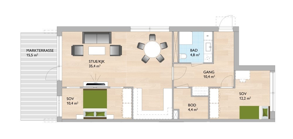 B102 - Plantegning Galleribilde