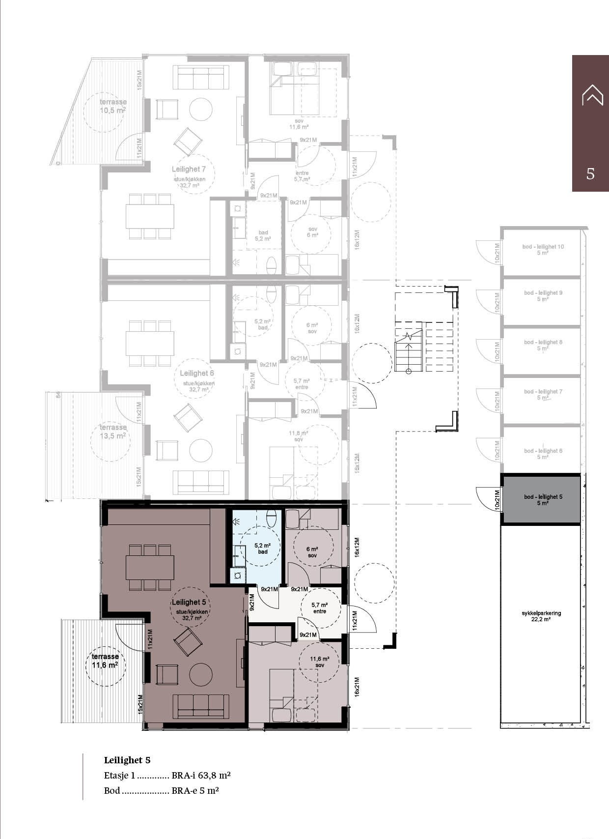 Planløsning med oversikt over utvendig bod Galleribilde