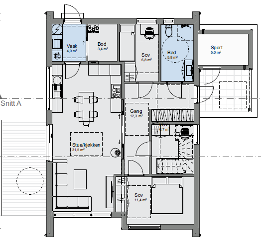 Plantegning hovedplan Galleribilde