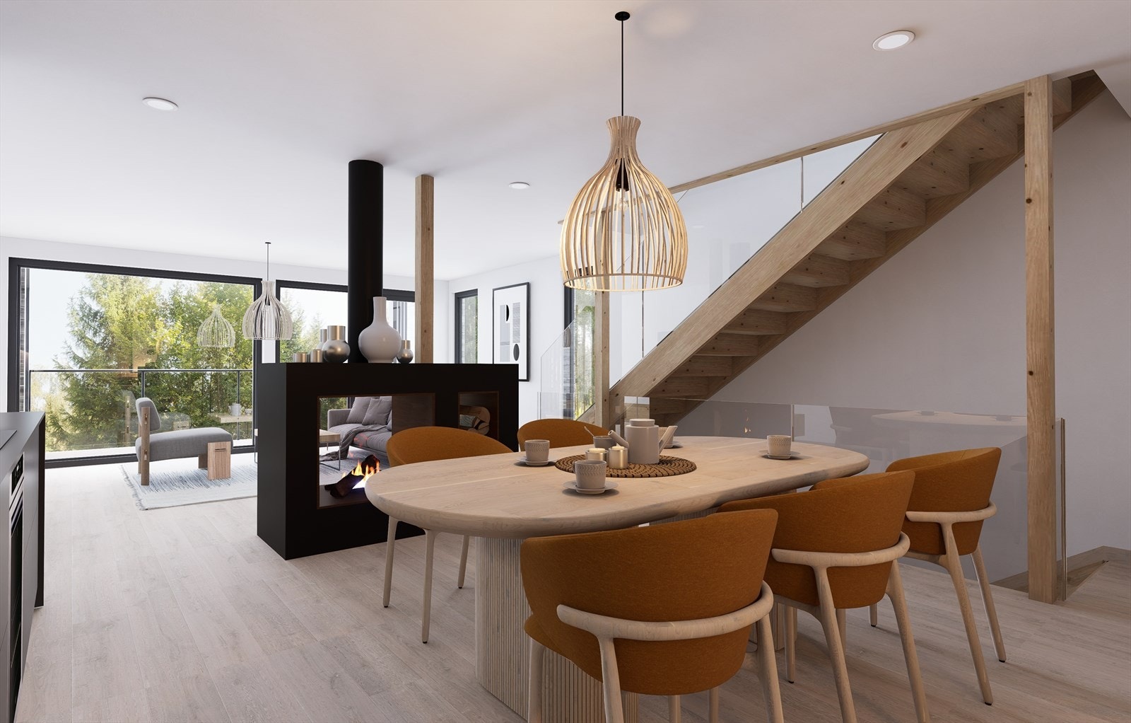 Illustrasjon stue hus ABDEF (bilde kun ment som illustrasjon - se leveransebeskrivelse for standardleveranse) Galleribilde