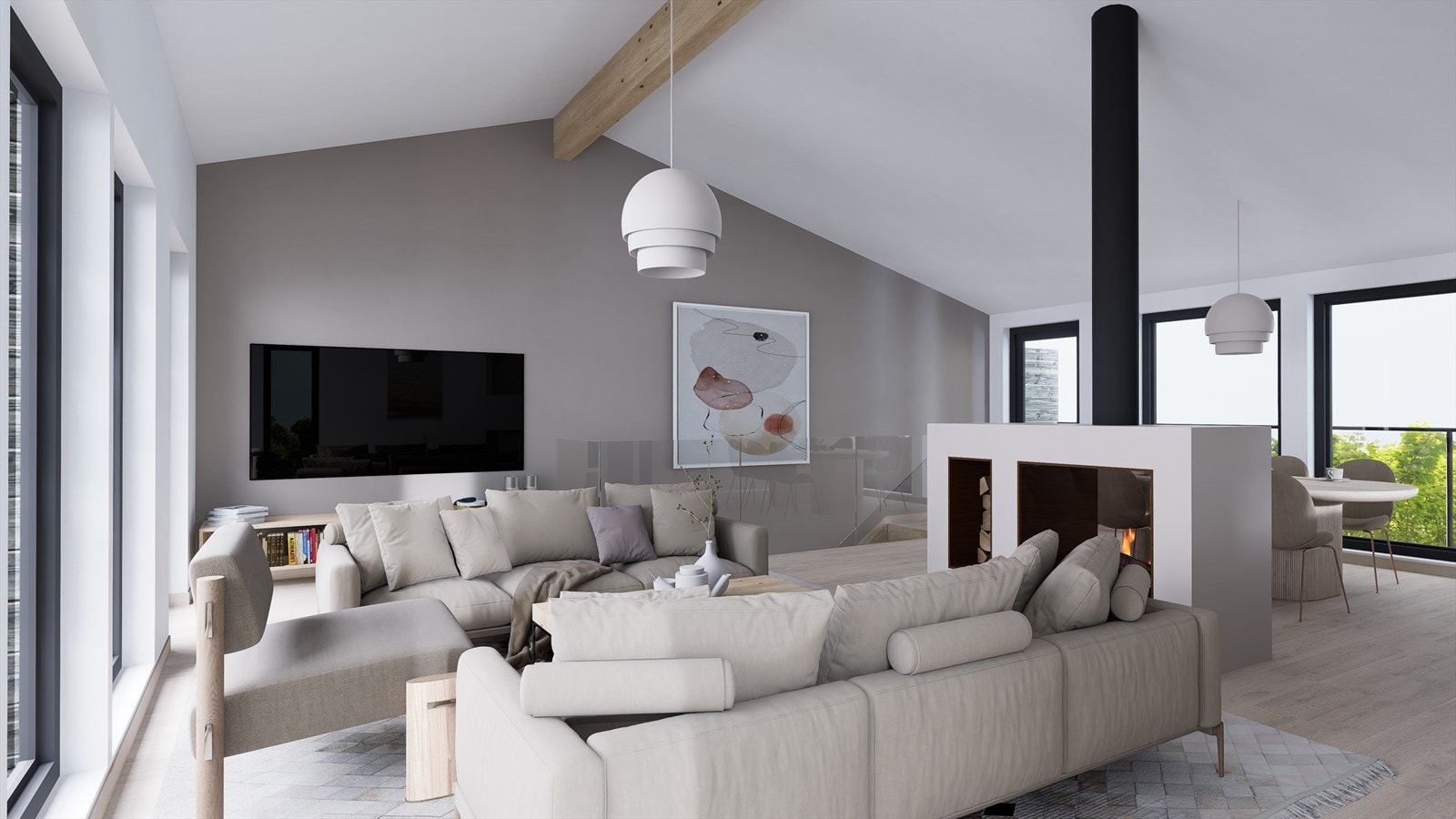 Illustrasjon stue hus C (bilde kun ment som illustrasjon - se leveransebeskrivelse for standardleveranse) Galleribilde