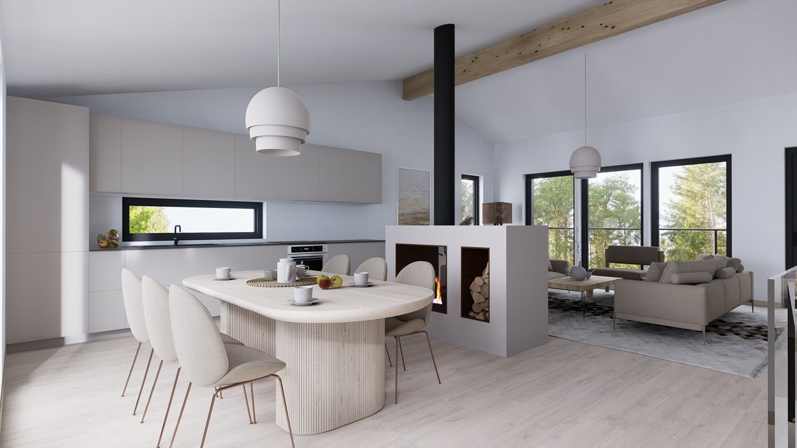 Illustrasjon stue hus C (bilde kun ment som illustrasjon - se leveransebeskrivelse for standardleveranse) Galleribilde