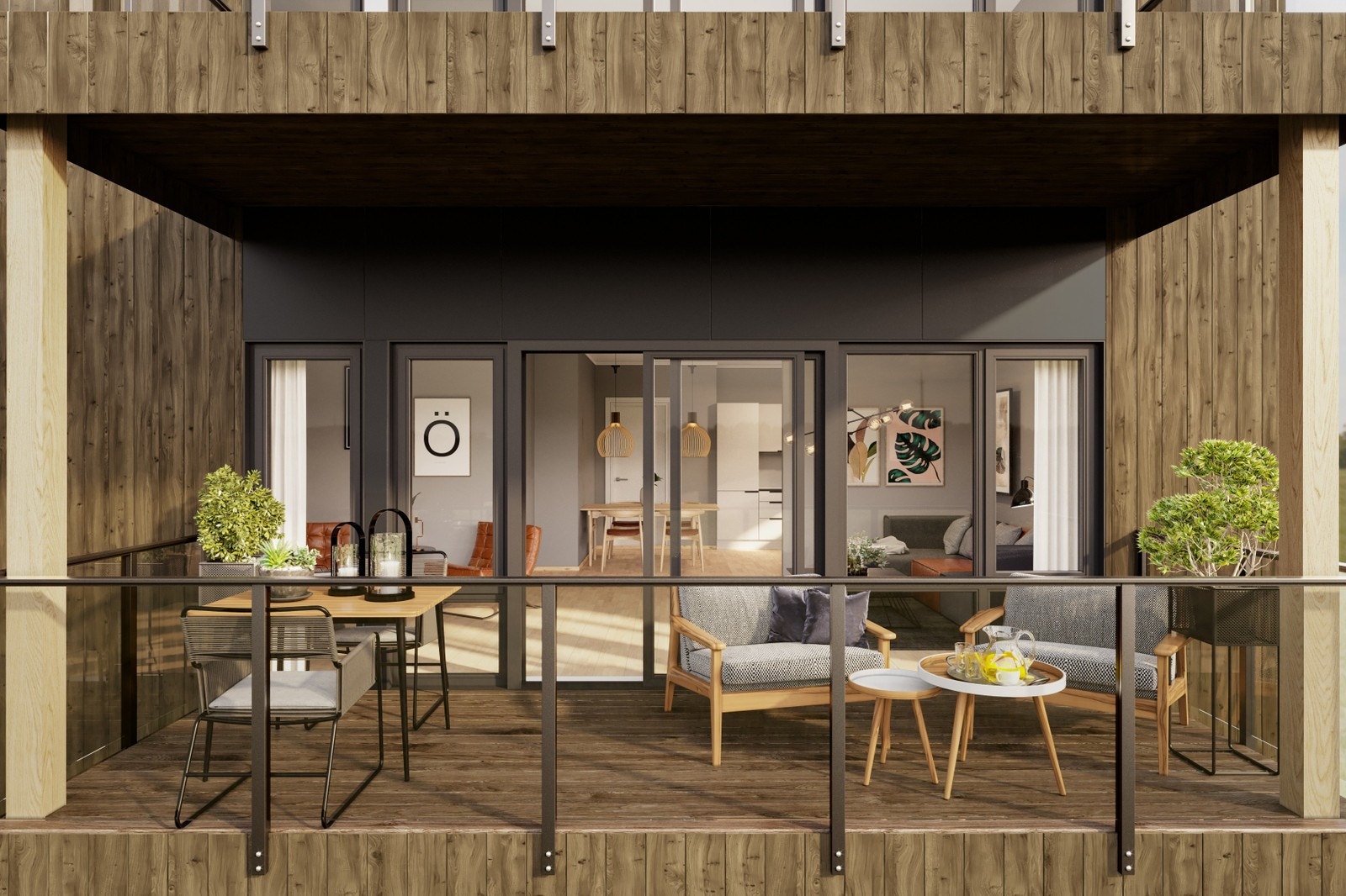 Illustrasjon balkong. Galleribilde