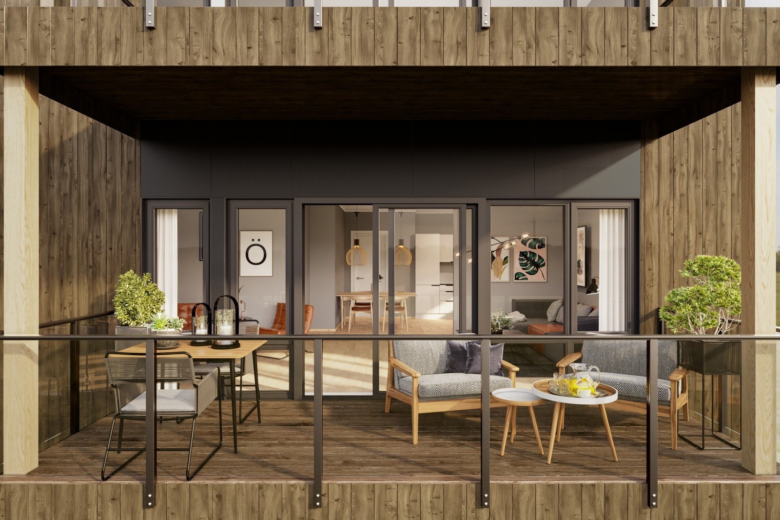 Illustrasjon balkong. Galleribilde