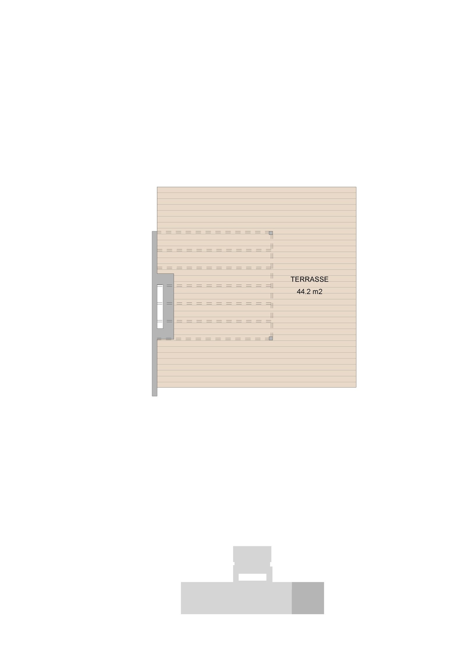 Plantegning takterrasse, masse kvadrat å boltre seg på for toppleiligheter.! Galleribilde