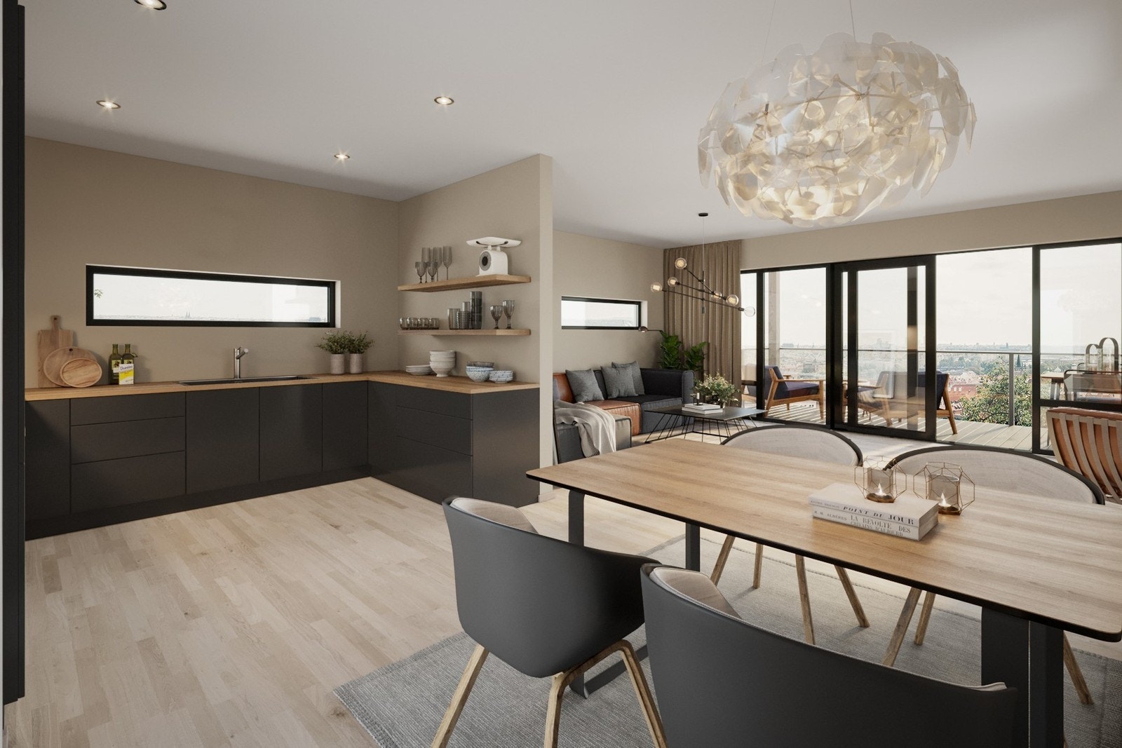 Moderne og god planløsning, masse lys via store vinduer. Her leilighet 82m2. Galleribilde