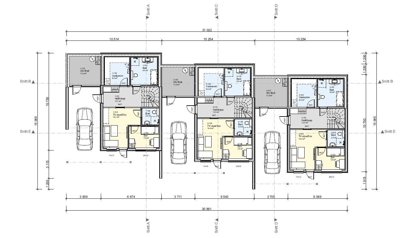 Plantegninger 1 etg Galleribilde