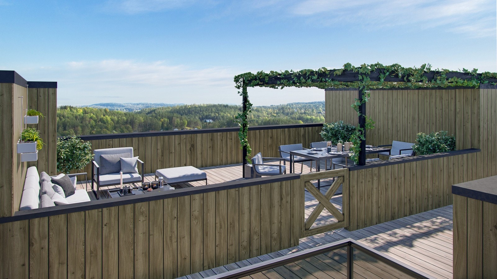 Illustrasjon takterrasse inkludert i pris. Hele 40m2! Galleribilde