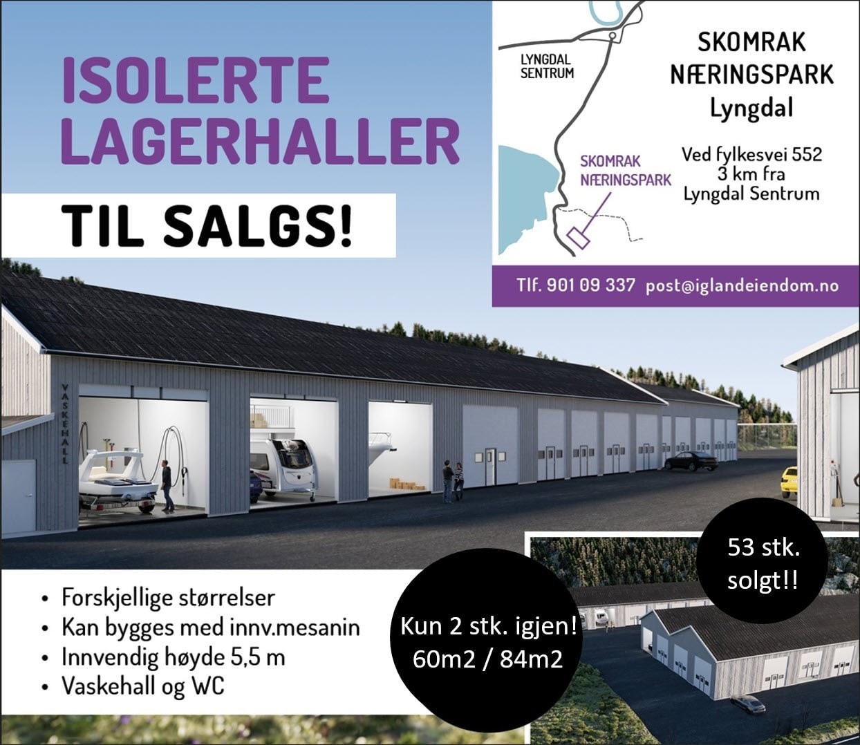Kun 2 stk. lagerseksjoner igjen! 60m2 / 84m2 - 53 stk solgt! Galleribilde