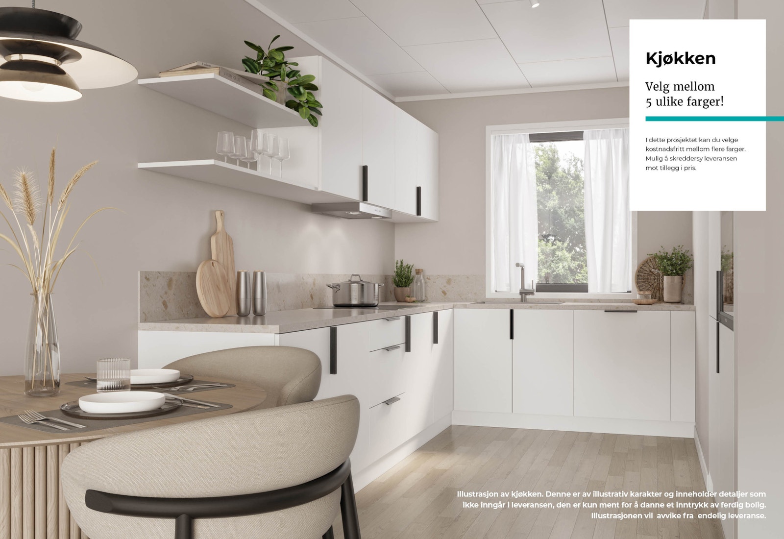 Moderne kjøkken fra anerkjent leverandør, med integrerte hvitevarer; vaskemaskin og kjøl/frys med kjøkkenfront, stekeovn i høyskap og platetopp med induksjon Galleribilde