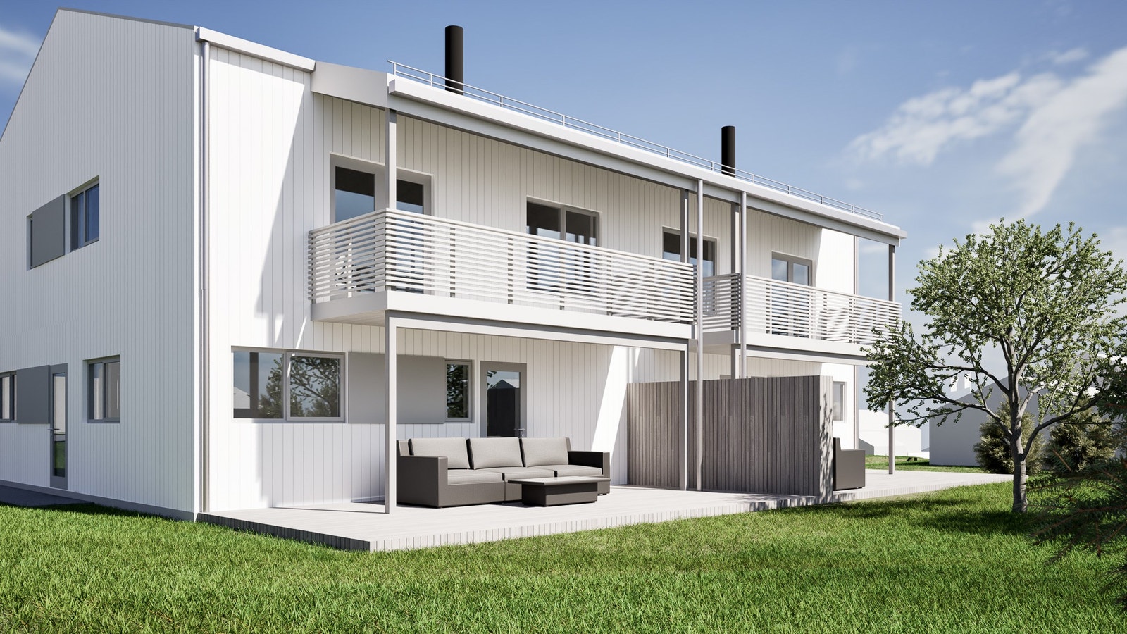 Stor veranda, utgang til hage fra kjellerstue. Mulighet for markterrasse. Galleribilde