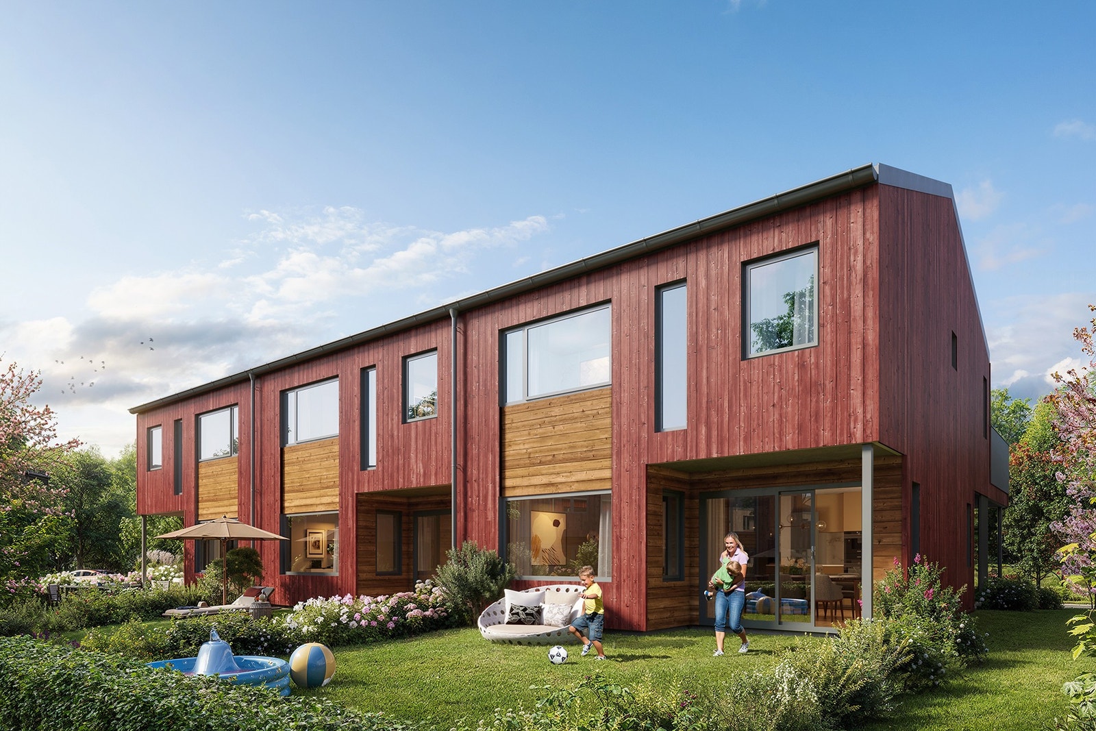 Rekkehus F (rekke på 3 boliger). 3D-Bilde er av illustrativ karakter. Avvik vil forekomme Galleribilde