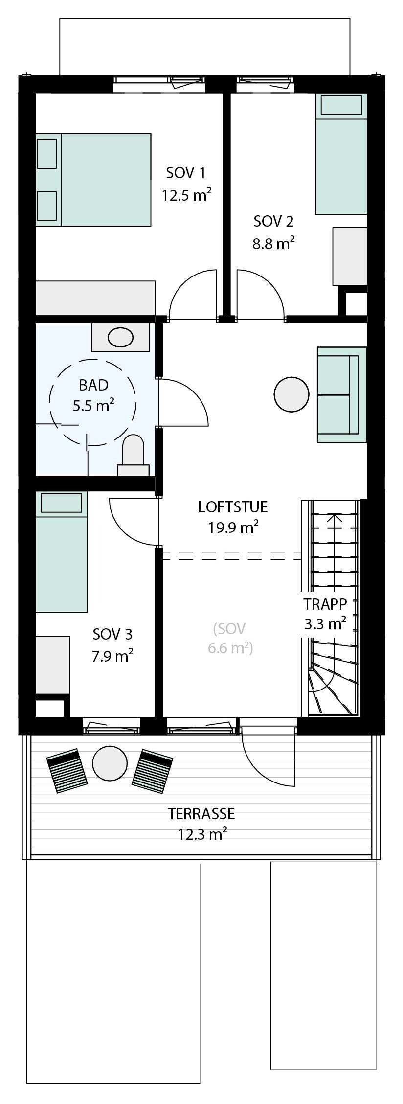 Plantegning 2. etasje Galleribilde