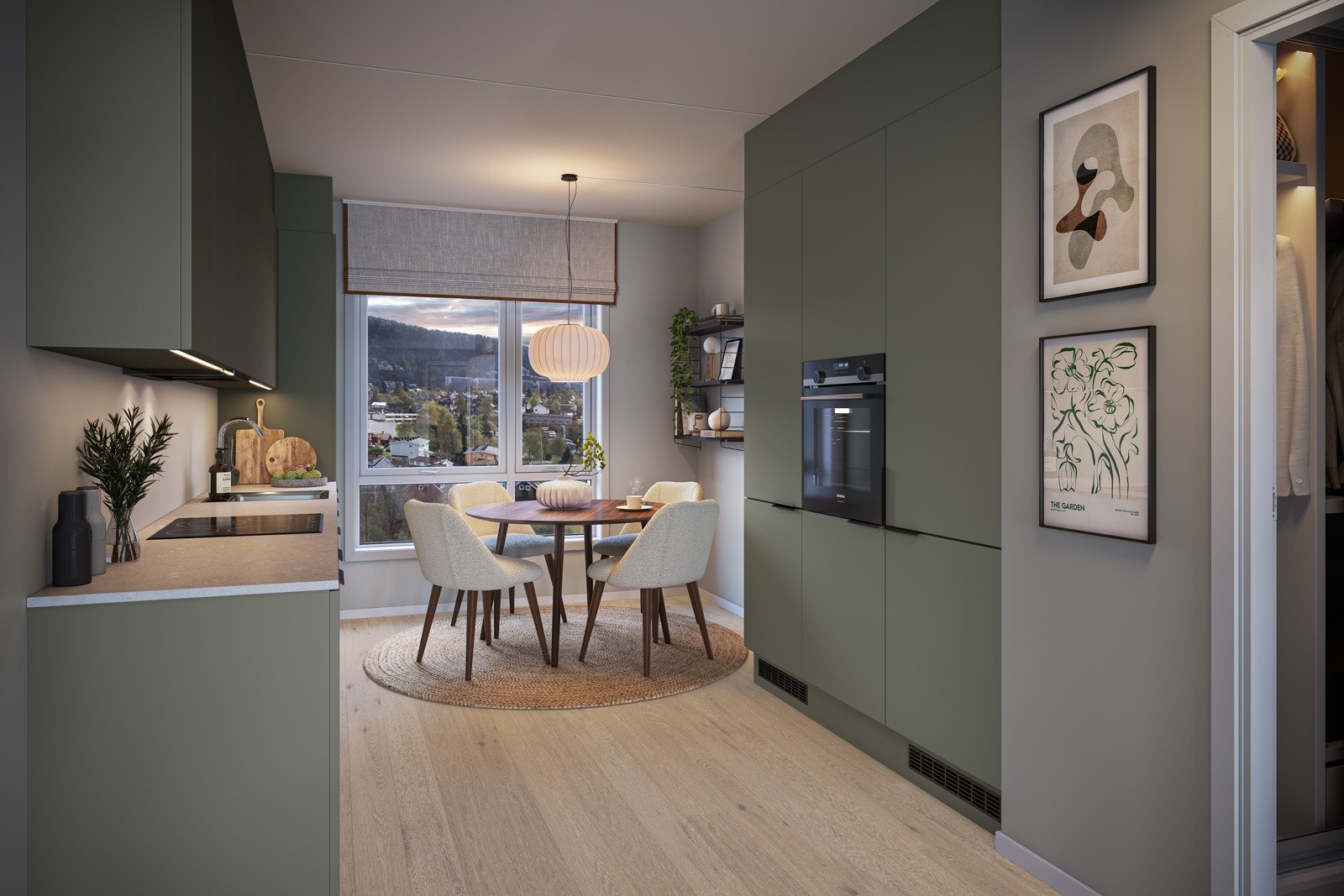 Illustrasjon kjøkken MER-konsept (leil. 5010). Bemerker at bildet kun er ment som illustrasjon og avvik kan forekomme. Galleribilde