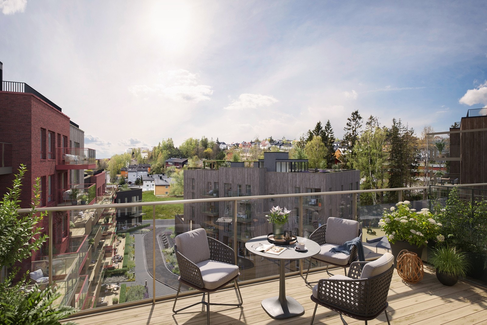 Illustrasjon fra balkong Hus B leil. 7017. Bemerker at bildet kun er ment som illustrasjon og avvik kan forekomme. Galleribilde