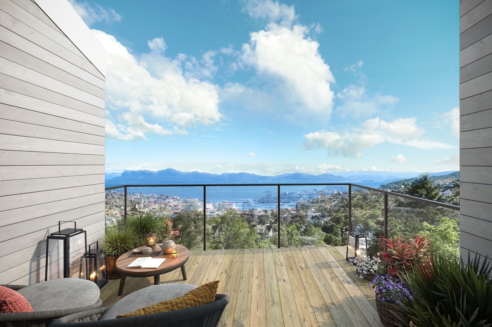 Eiendomsmegler Vest har gleden av å presentere Klokkargarden - utsikt fra Balkong i bygg F - illustrasjon vil avvike Galleribilde