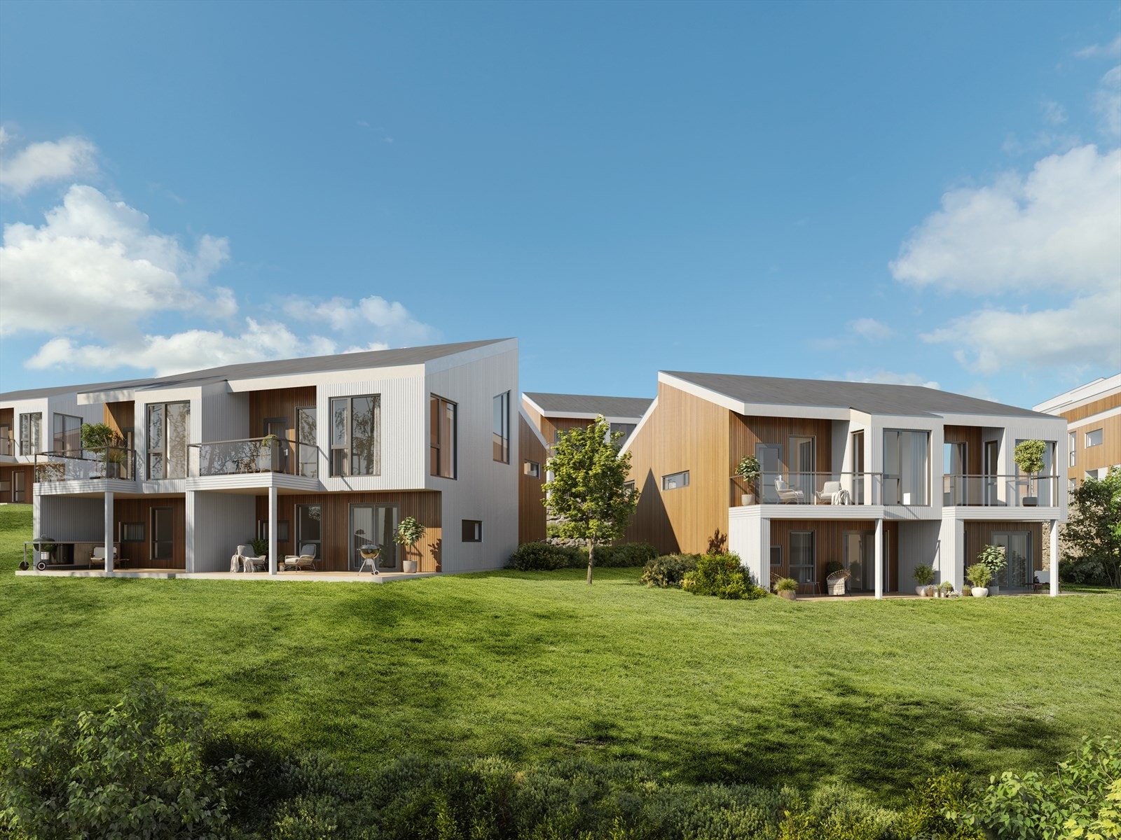 Boligene går over 2 plan og har fra 3 til 5 soverom (Illustrasjon - avvik vil forekomme) Galleribilde