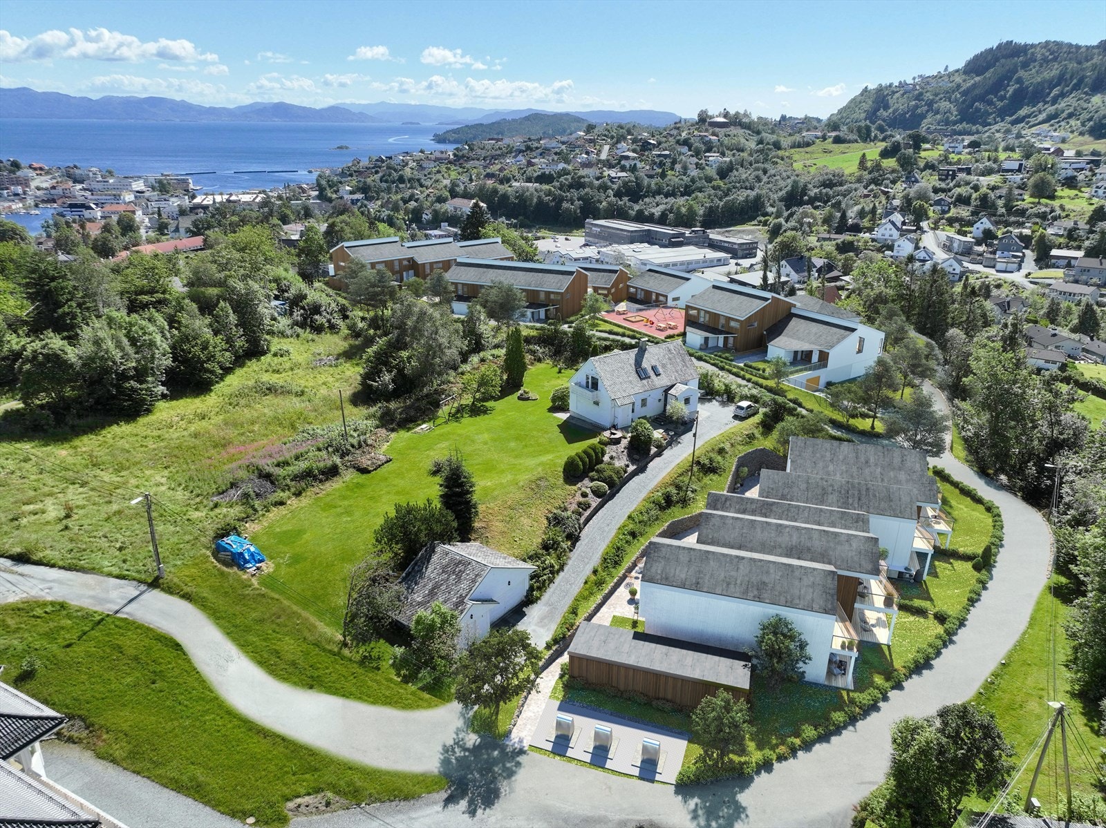 Boligprosjektet har en flott beliggenhet med kort vei til skole, barnehage, dagligvarebutikk og kollektivtransport (Illustrasjon - avvik vil forekomme) Galleribilde