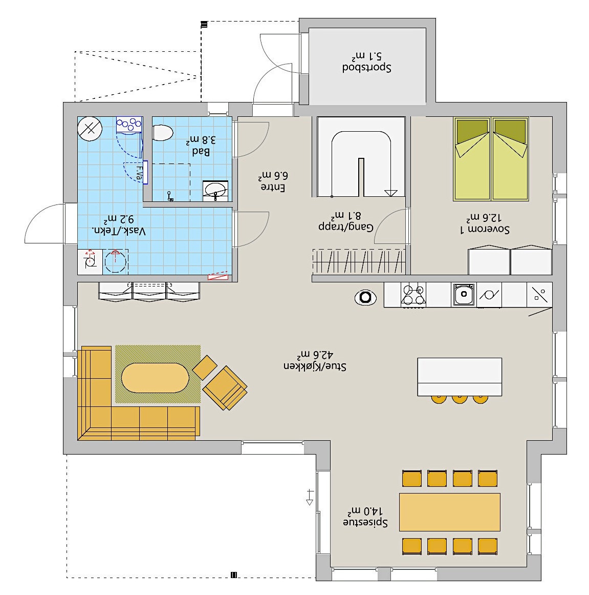 Planløsning 1 etasje Galleribilde