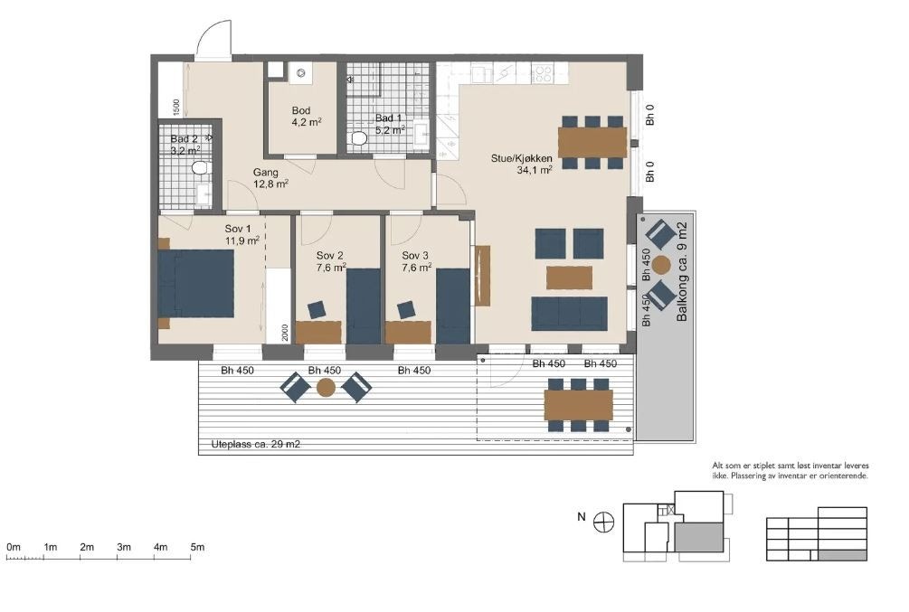 Fin planløsning og store utearealer Galleribilde
