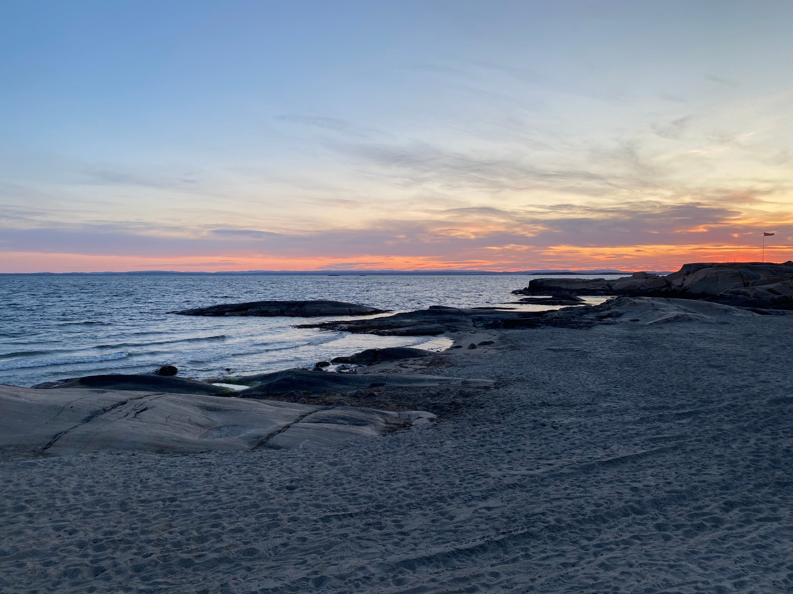 Solviken i solnedgang Galleribilde