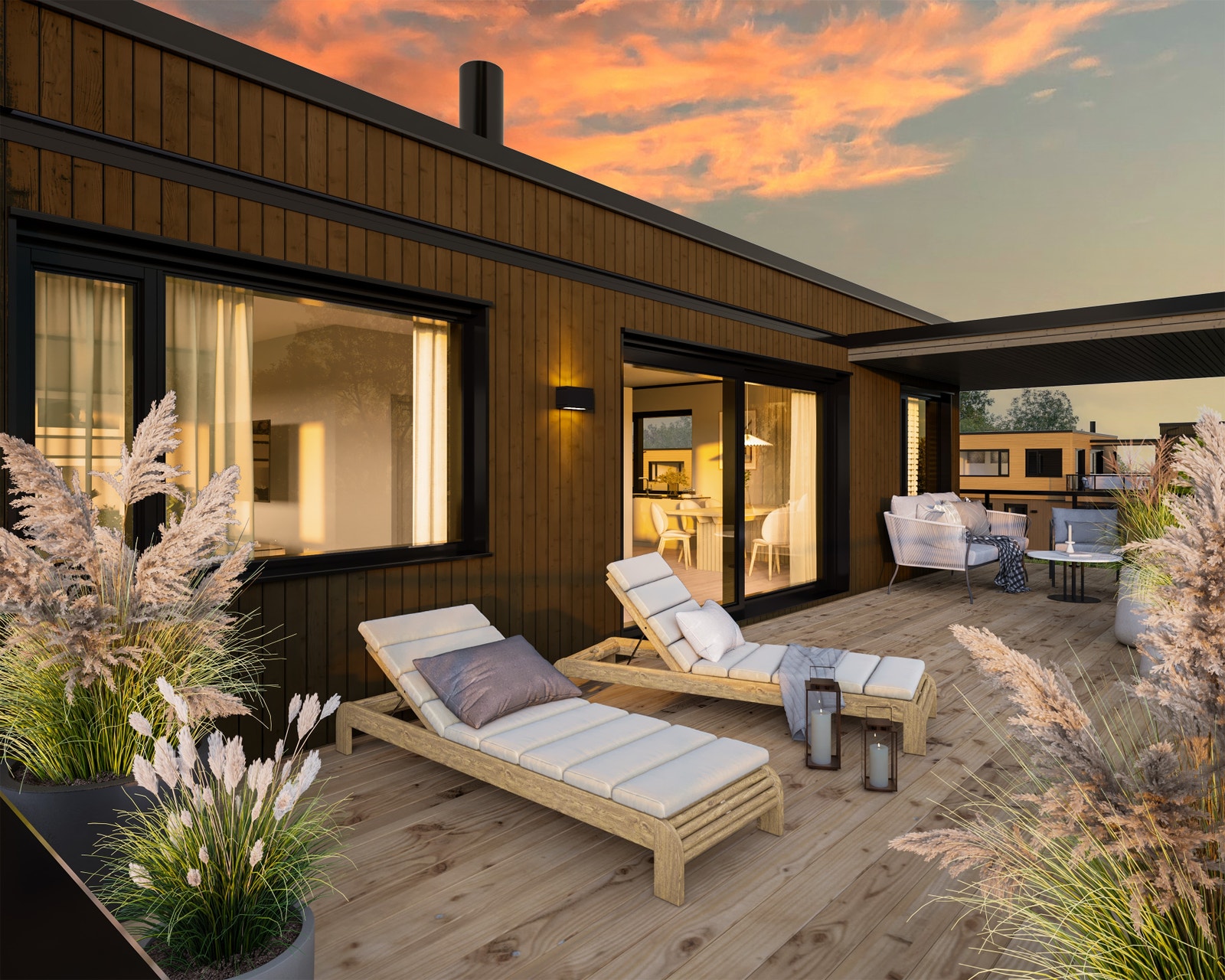 3D illustrasjon fra uteplass Galleribilde