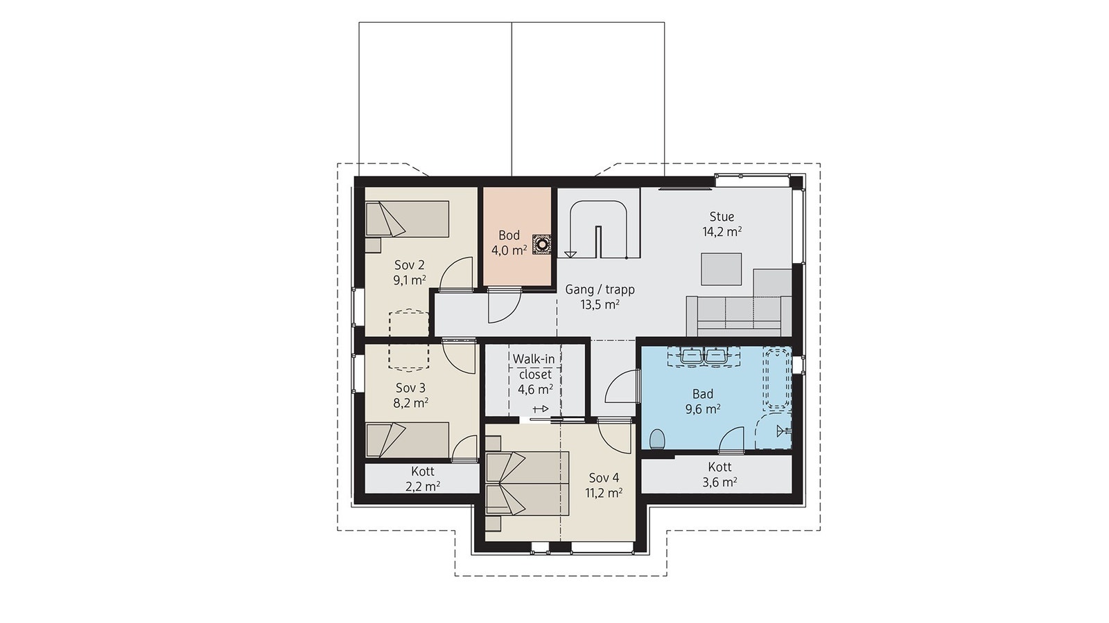 Plantegning 2 etg. Galleribilde