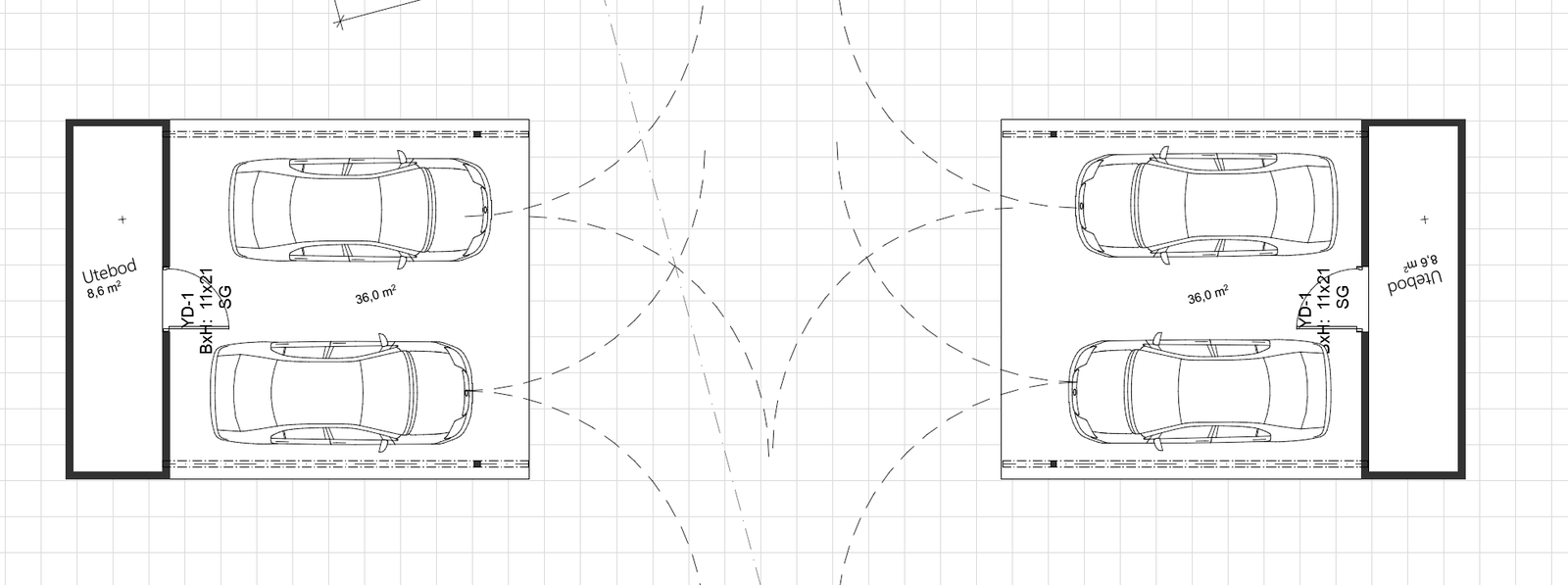 Carport med bod. Galleribilde