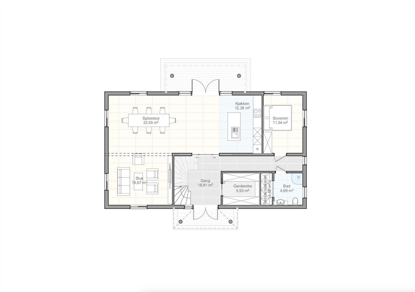Planskisse 1. etg Galleribilde