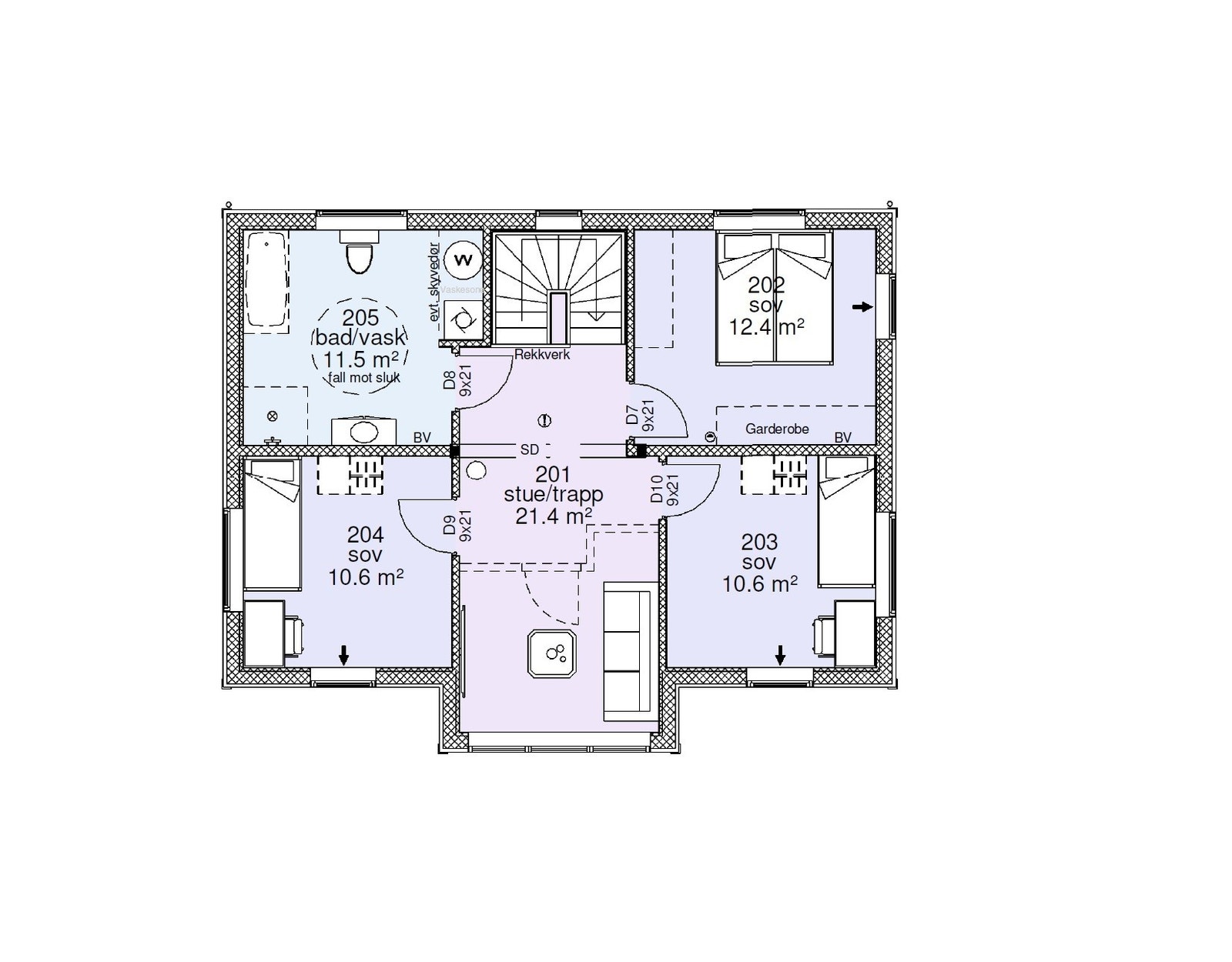 Plantegning 2. etasje Galleribilde